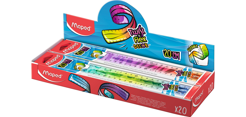Règle Maped Twist'n Flex Animals 20cm display 20 pièces assorti