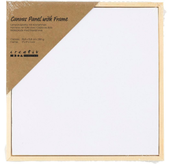 Panneau en toile Creativ Company avec cadre 158x158mm blanc