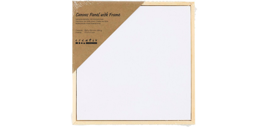 Canvaspaneel Creativ Company met lijst 158x158mm wit