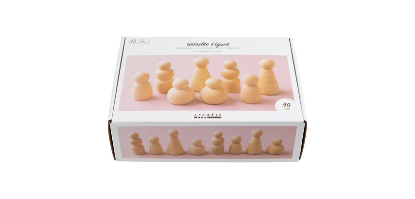 Figurines Creativ Company bois boîte 90 pièces