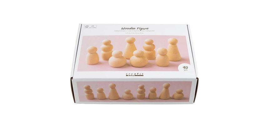 Figuurtjes Creativ Company hout doos à 90 stuks