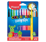 Viltstift Maped Color'Peps Long Life 2.0 set à 12 stuks assorti