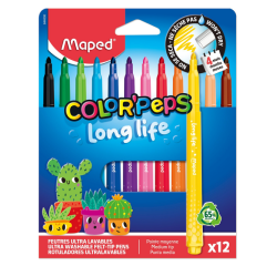 Viltstift Maped Color'Peps Long Life 2.0 set à 12 stuks assorti
