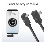Kabel ACT USB-C hoek links/rechts USB-C hoek boven/beneden 10Gbps 1m