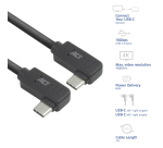 ACT USB-C Right/Left Angled Cable 10 Gbps 1m