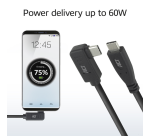 Kabel ACT USB-C standaard naar USB-C hoek 10Gbps 1m