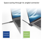 Kabel ACT USB-C standaard naar USB-C hoek 10Gbps 1m