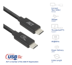 ACT USB4-Kabel 20Gbps 240W USB Typ-C, USB-IF zertifiziert, 2 Meter