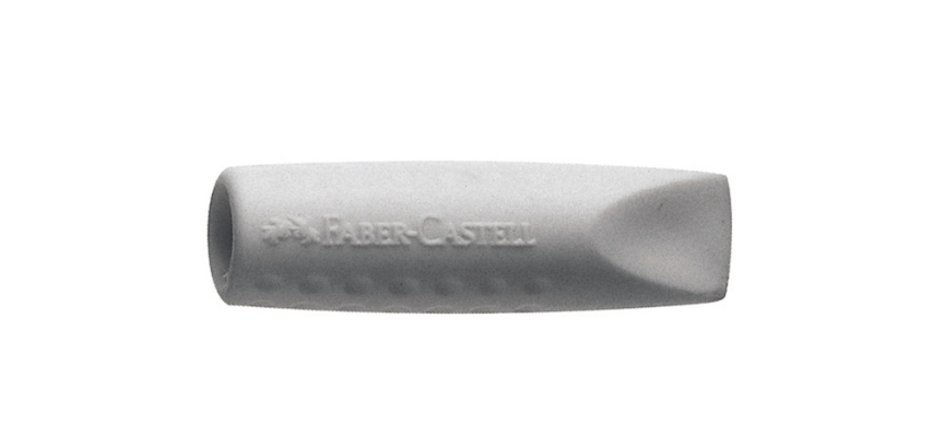 Gomme capuchon Faber castell Grip 2001 gris 2 pièces