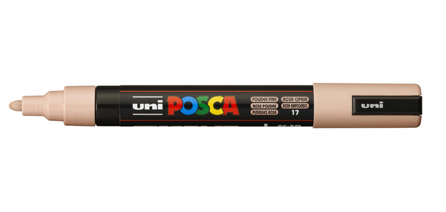 Uni Posca Malstifte PC-5M, 1,8 - 2,5 mm, Rundspitze, Puderrosa