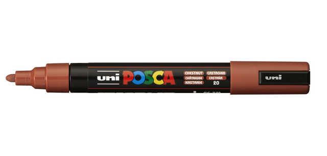 Uni Posca Farbmarker PC-5M, 1,8 - 2,5 mm, Rundspitze, Kastanienbraun