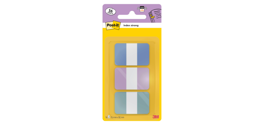 Indextabs Post-it 686-3COAST 25,4x38,1mm Strong 36 tabs