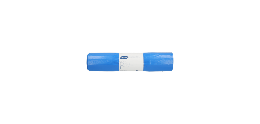 Afvalzak Hynex 65/25x135cm LDPE recycled T80 240L blauw rol à 10 stuks