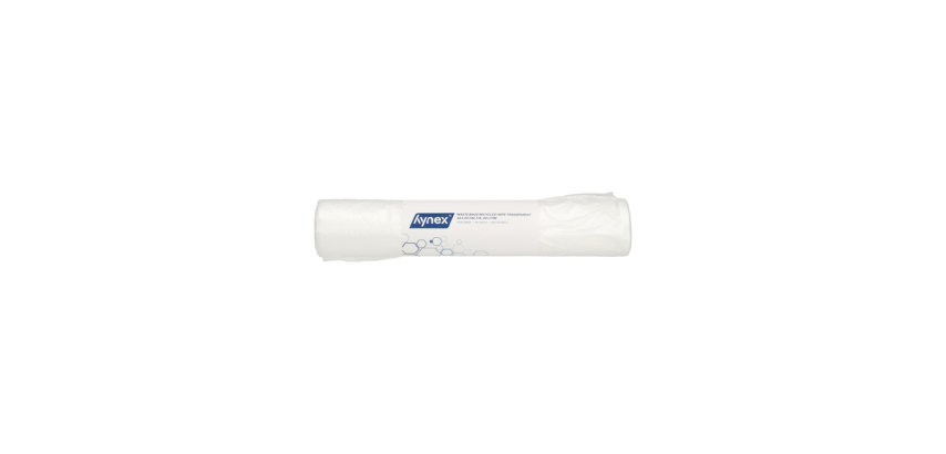 Hynex Müllbeutel 45x50cm recyceltes HDPE T15 20L Transparent Rolle 50 Stück