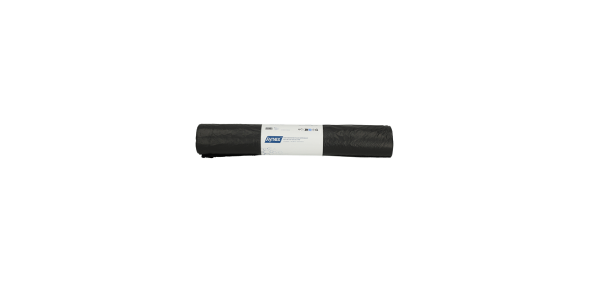 Hynex Trash Bag 60x80cm HDPE rec T25 60L black roll of 25 pieces