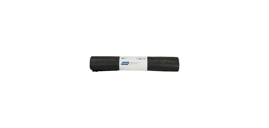 Hynex Trash Bag 60x80cm HDPE rec T25 60L black roll of 25 pieces