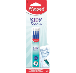 Maped Kidy Erasable Medium Ballpoint Pen Refill Blue Blister Pack of 3 Pieces