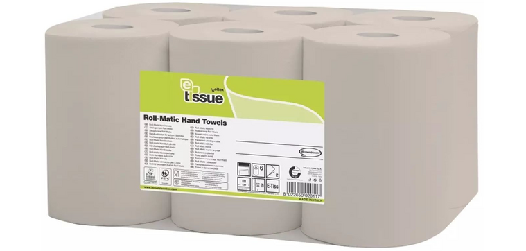 Hand Towels E-Tissue Q14 Matic XL small 2-ply 130m natural 127315