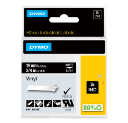 Dymo RHINO vinyl tape 19 mm, white on black