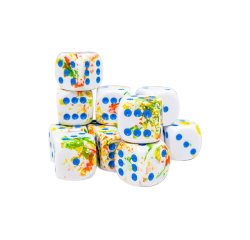 Dobbelsteen Chessex Breezy/blue D6 16mm set à 12 stuks