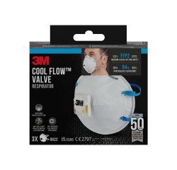 3M Staubschutzmaske zum Schleifen 8822 FFP2 mit Ventil, 3 Stück