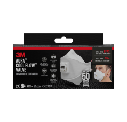 Stofmasker 3M Aura Comfort Cool Flow 9332 FFP3 met ventiel 2 stuks