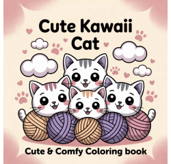 Kleurboek Cute Kawaii Cat