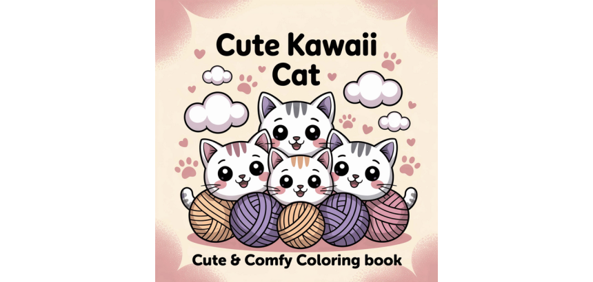 Kleurboek Cute Kawaii Cat