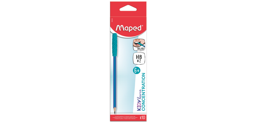 Potlood Maped Kidy Learn Concentration met kauwtopper blauw 10 stuks