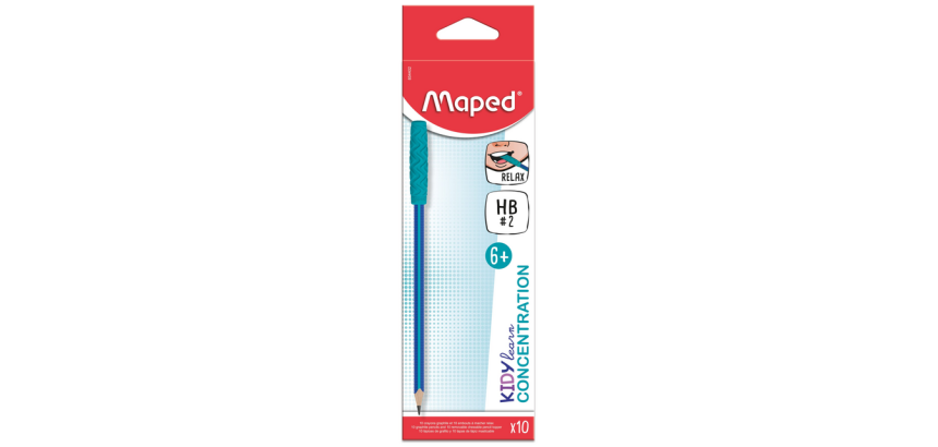Potlood Maped Kidy Learn Concentration met kauwtopper blauw 10 stuks
