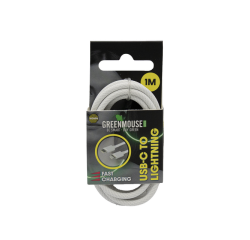 Grünes Mouse USB-C-auf-Lightning-Kabel Geflochten 1m Blisterverpackung