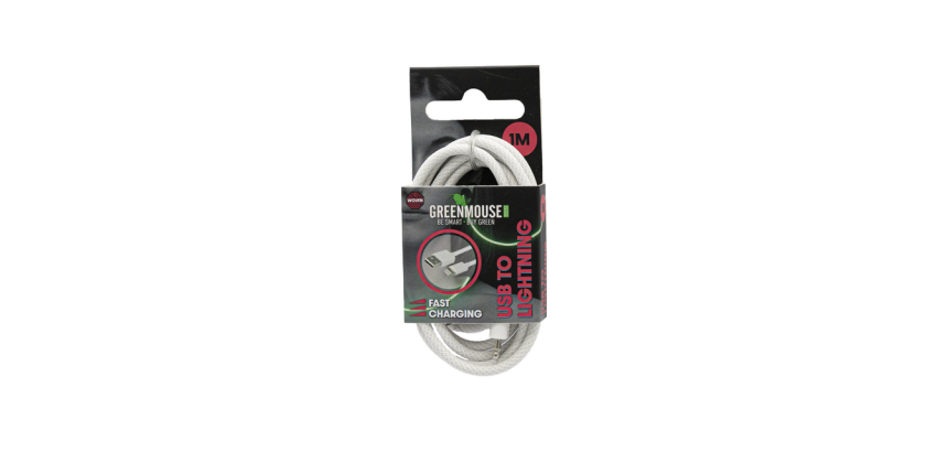 Green Mouse USB-A-zu-Lightning-Datenkabel Geflochten 1m Blister