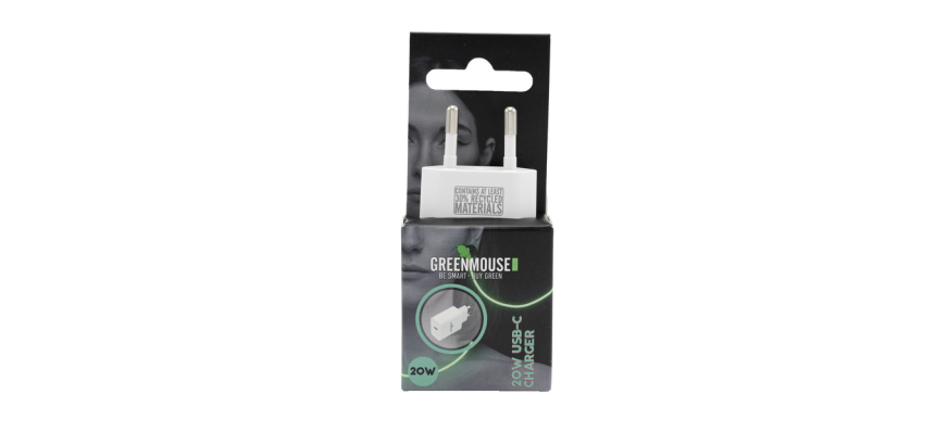 Oplader Green Mouse USB-C 20w wit blisterverpakking