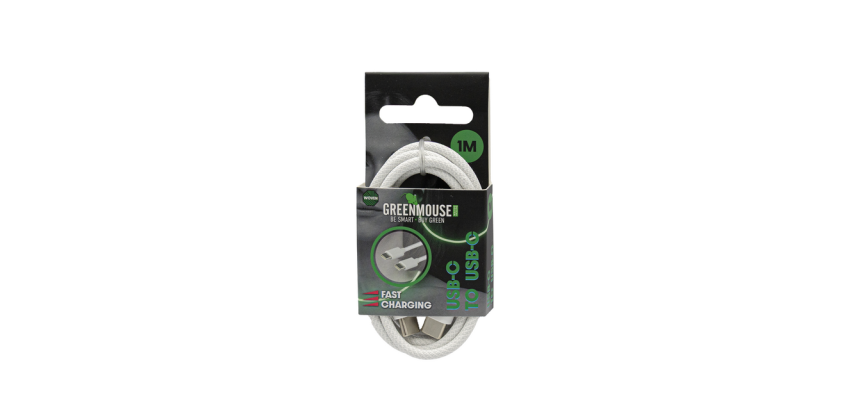 Kabel Green Mouse USB-C to USB-C data Woven 1m blister packaging