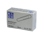 Nickel-Plated Round Alco 50mm Paperclips, 100 Pieces