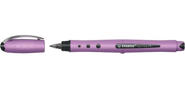 Rollerpen STABILO Worker+ Wildflower medium grijsviolet