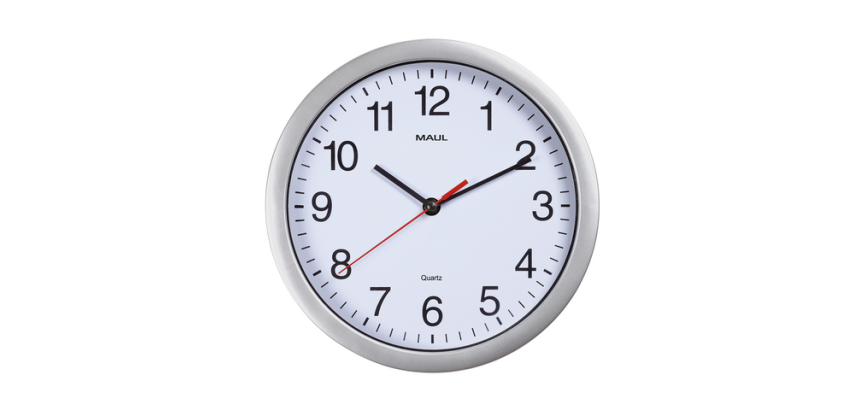 Horloge murale MAULrun quartz Ø25x5cm plastique argent/blanc avec pile