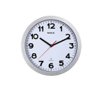 Horloge murale MAULstep RC Ø30x5cm plastqiue argent/blanc avec pile
