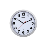 Horloge murale MAULstep RC Ø30x5cm plastqiue argent/blanc