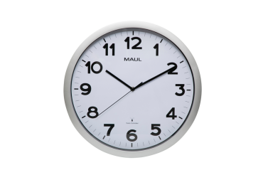 Horloge murale MAULstep RC Ø40x5cm Plastique argent/blanc