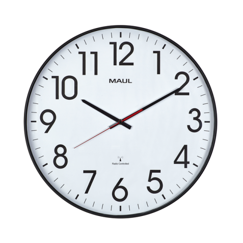 Horloge murale MAULclimb RC Ø47x5.5cm plastique argent/blanc