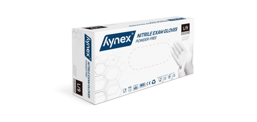 Handschoen Hynex nitril L wit 3.5g 100 stuks