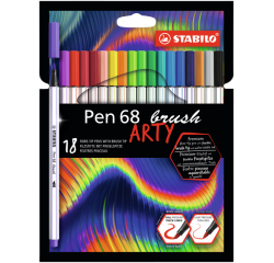 Feutre pinceau STABILO Arty Pen 568/18 assorti étui 18 pièces