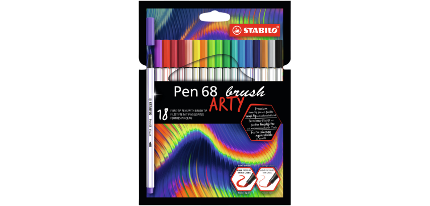 STABILO Arty Pen 568/18 brush pen assorted set of 18 pieces