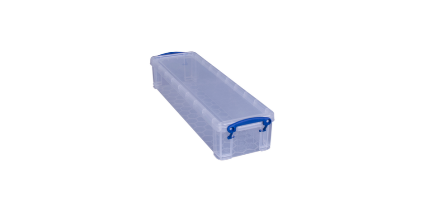 Boîte de rangement Really Useful 1,5 litre 355x100x70mm transparent blanc