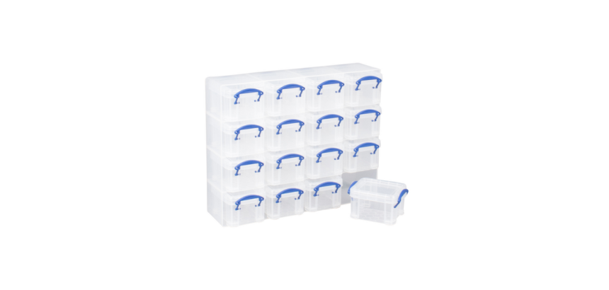 Boîte de rangement Really Useful 16x 0,14 litre 280x224x65mm transparent blanc