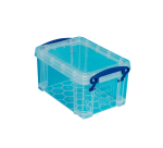 Boîte de rangement Really Useful 0,7 litre 710x440x230mm transparent bleu