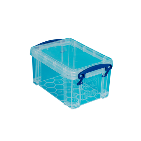 Boîte de rangement Really Useful 0,7 litre 710x440x230mm transparent bleu