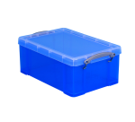 Boîte de rangement Really Useful 9 litres 395x210x140mm transparent bleu