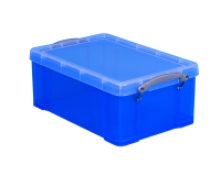 Opbergbox Really Useful 9 liter 395x210x140 mm transparant blauw